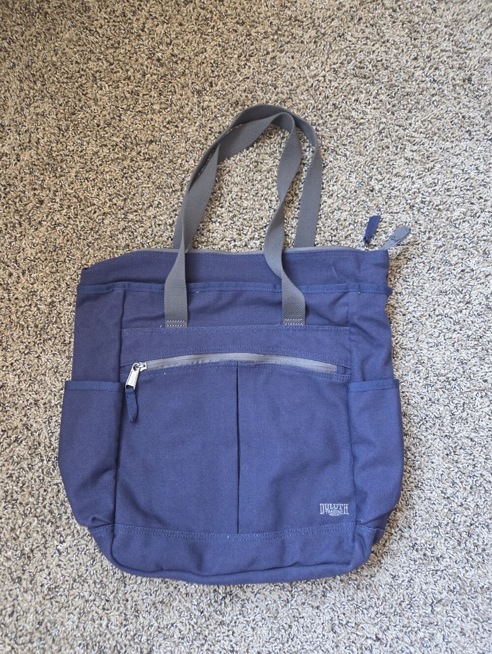 Duluth Trading Co Women Canvas Travel Tote Navy Blue
